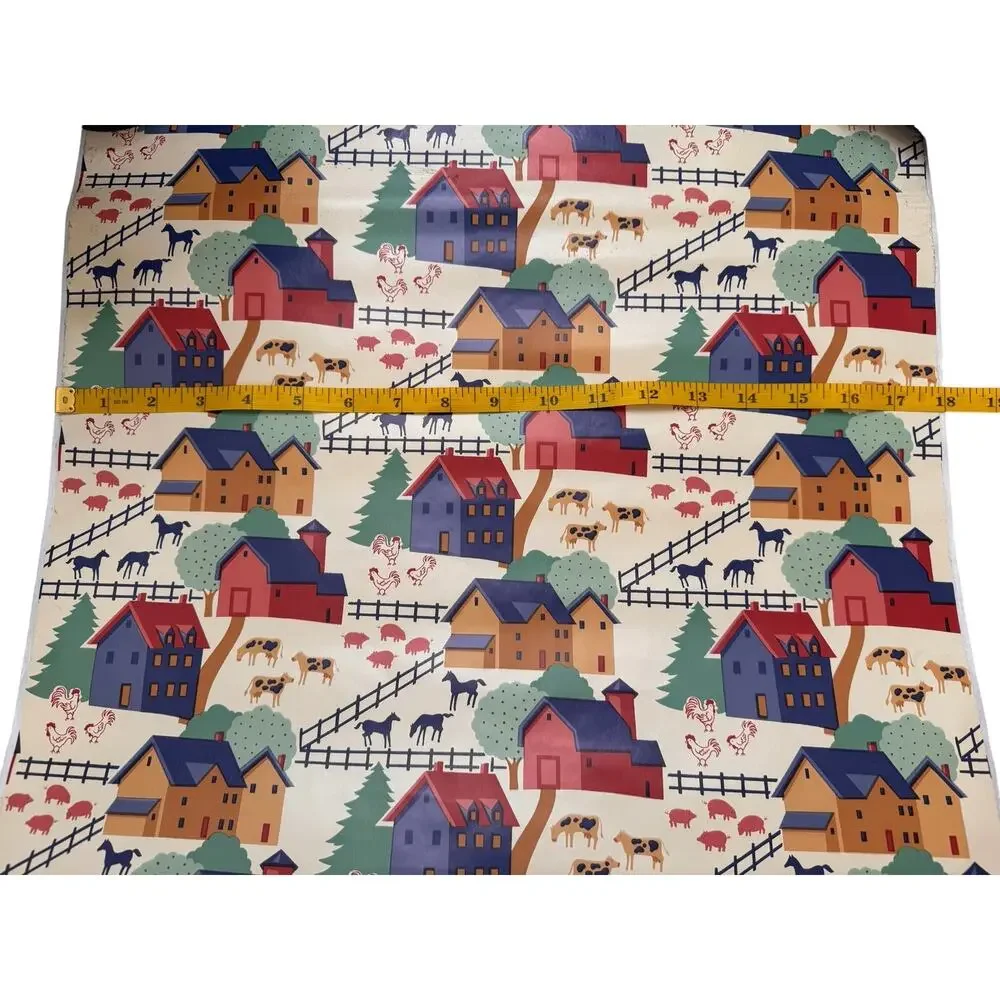 Vintage CON-TACT Paper Western Farm House Country Print Partial Roll 70s/80s